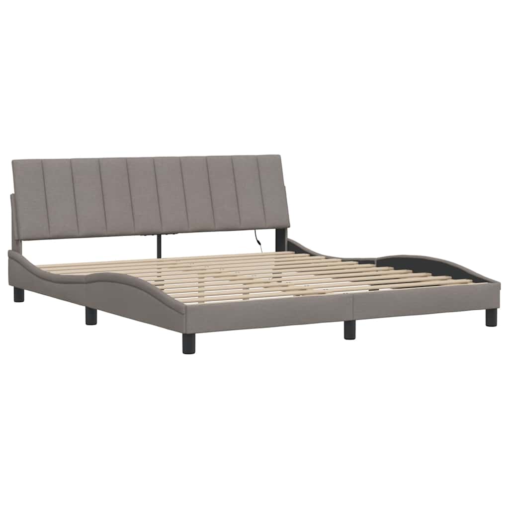 Σκελετός Κρεβατιού Χωρίς Στρώμα Hanko Taupe 180x200 εκ. Υφασμάτινο