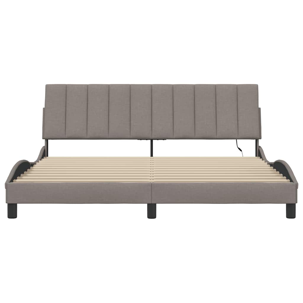 Σκελετός Κρεβατιού Χωρίς Στρώμα Hanko Taupe 180x200 εκ. Υφασμάτινο