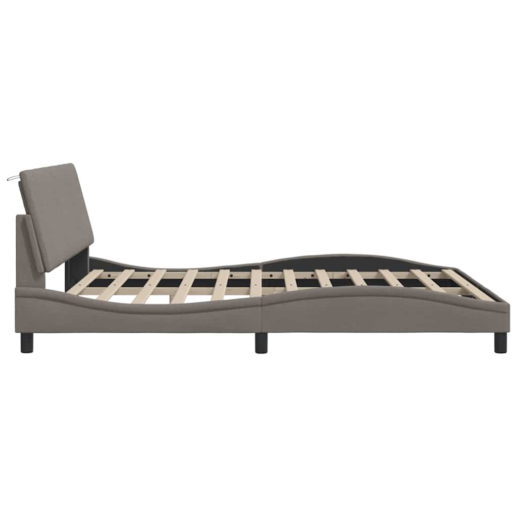 Σκελετός Κρεβατιού Χωρίς Στρώμα Hanko Taupe 180x200 εκ. Υφασμάτινο