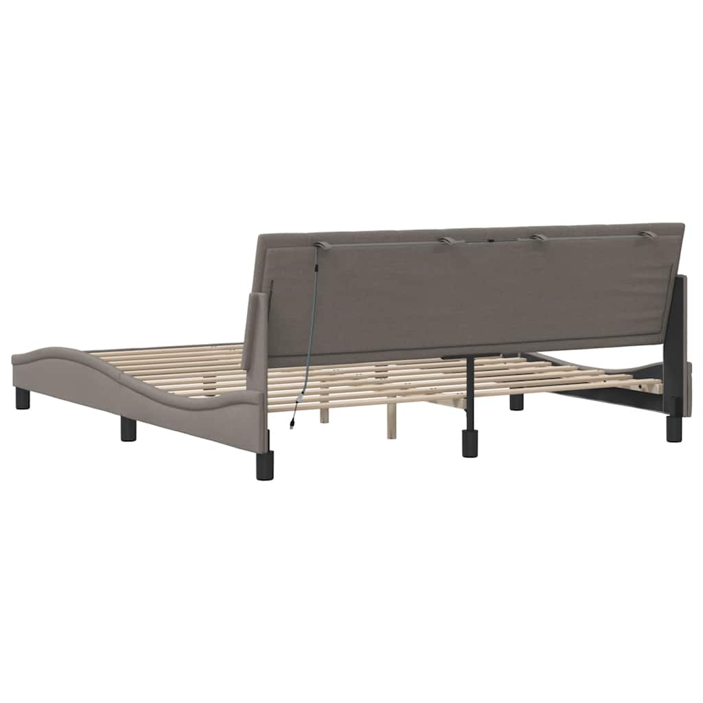 Σκελετός Κρεβατιού Χωρίς Στρώμα Hanko Taupe 180x200 εκ. Υφασμάτινο