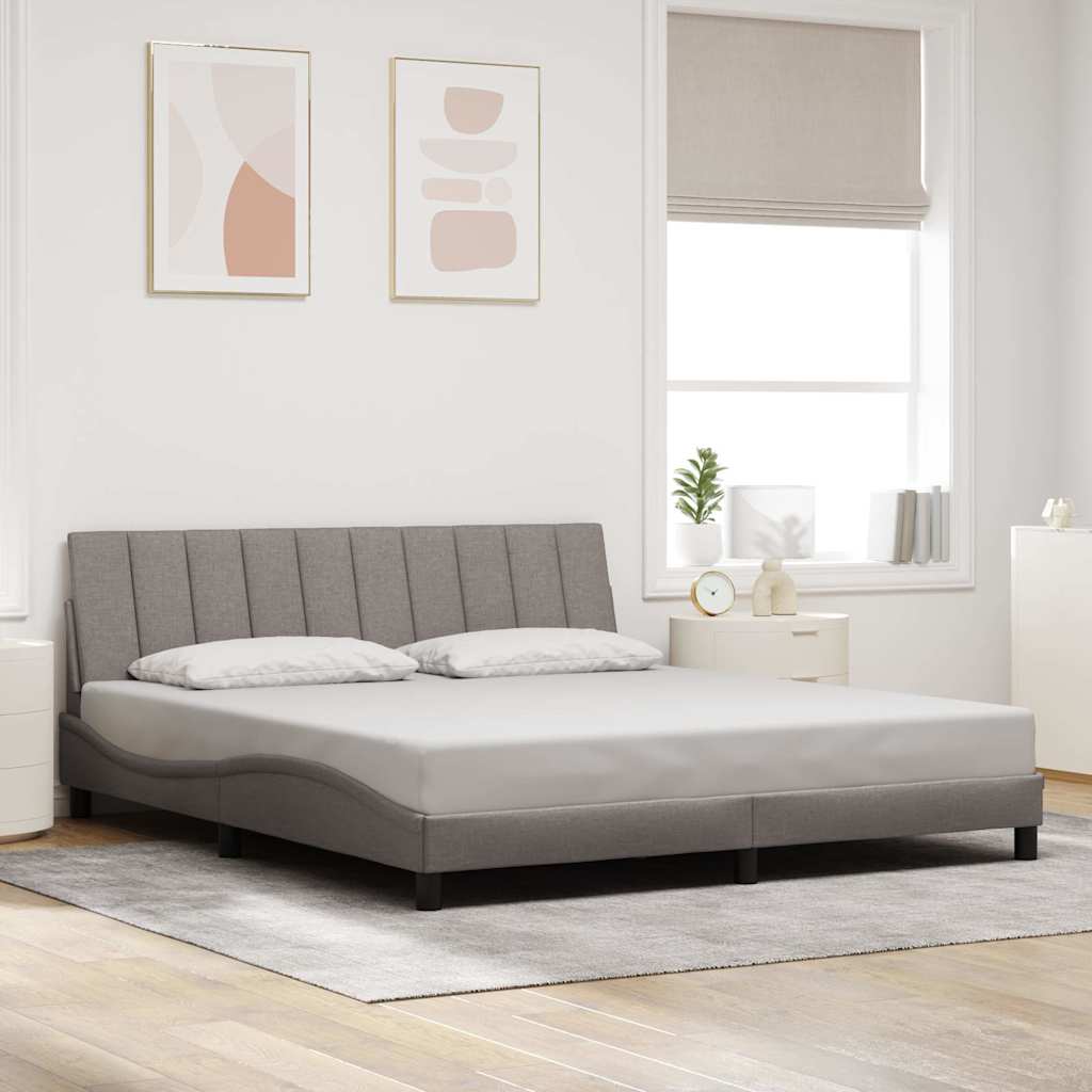 Σκελετός Κρεβατιού Χωρίς Στρώμα Hanko Taupe 180x200 εκ. Υφασμάτινο