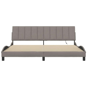 Σκελετός Κρεβατιού Χωρίς Στρώμα Hanko Taupe 200x200 εκ.Υφασμάτινο - Pakobazaar
