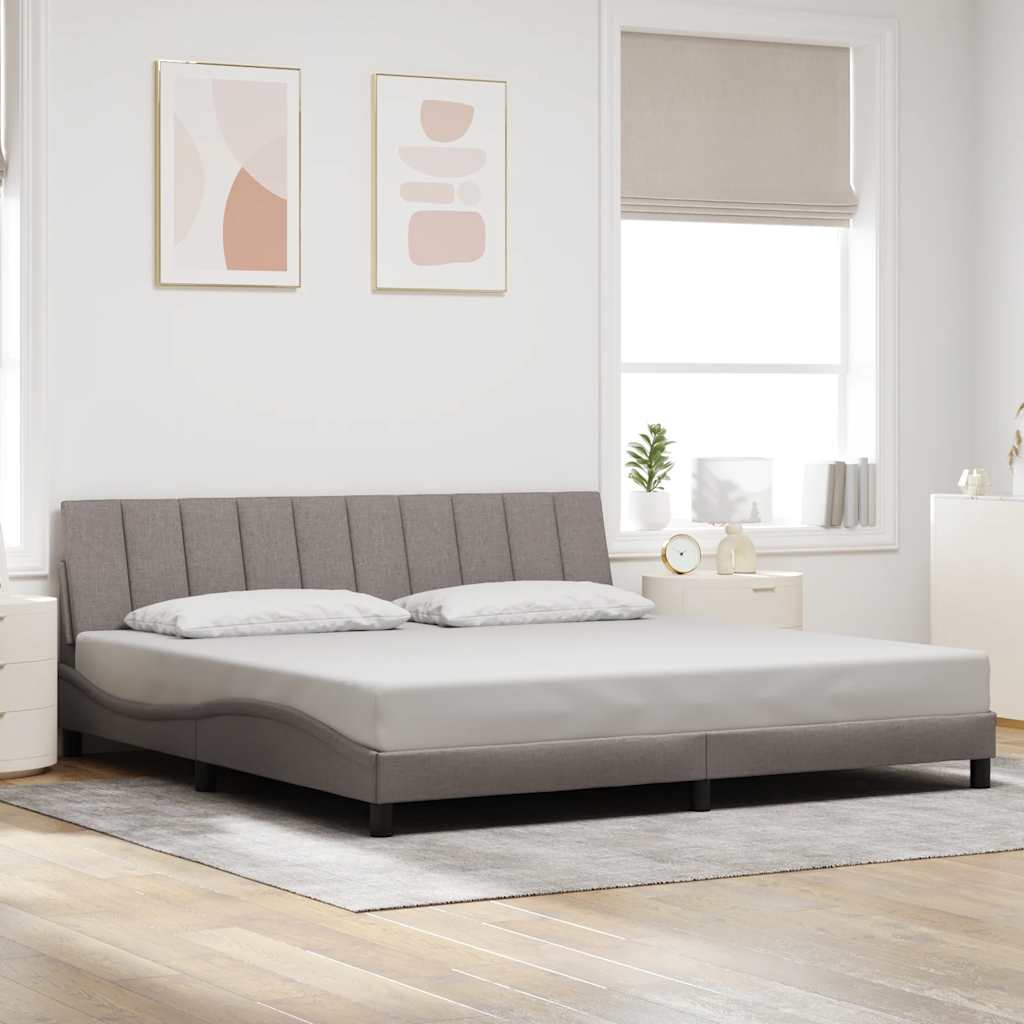 Σκελετός Κρεβατιού Χωρίς Στρώμα Hanko Taupe 200x200 εκ.Υφασμάτινο - Pakobazaar
