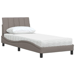 Κρεβάτι με Στρώμα Hanko Taupe 90x190 εκ.Υφασμάτινο