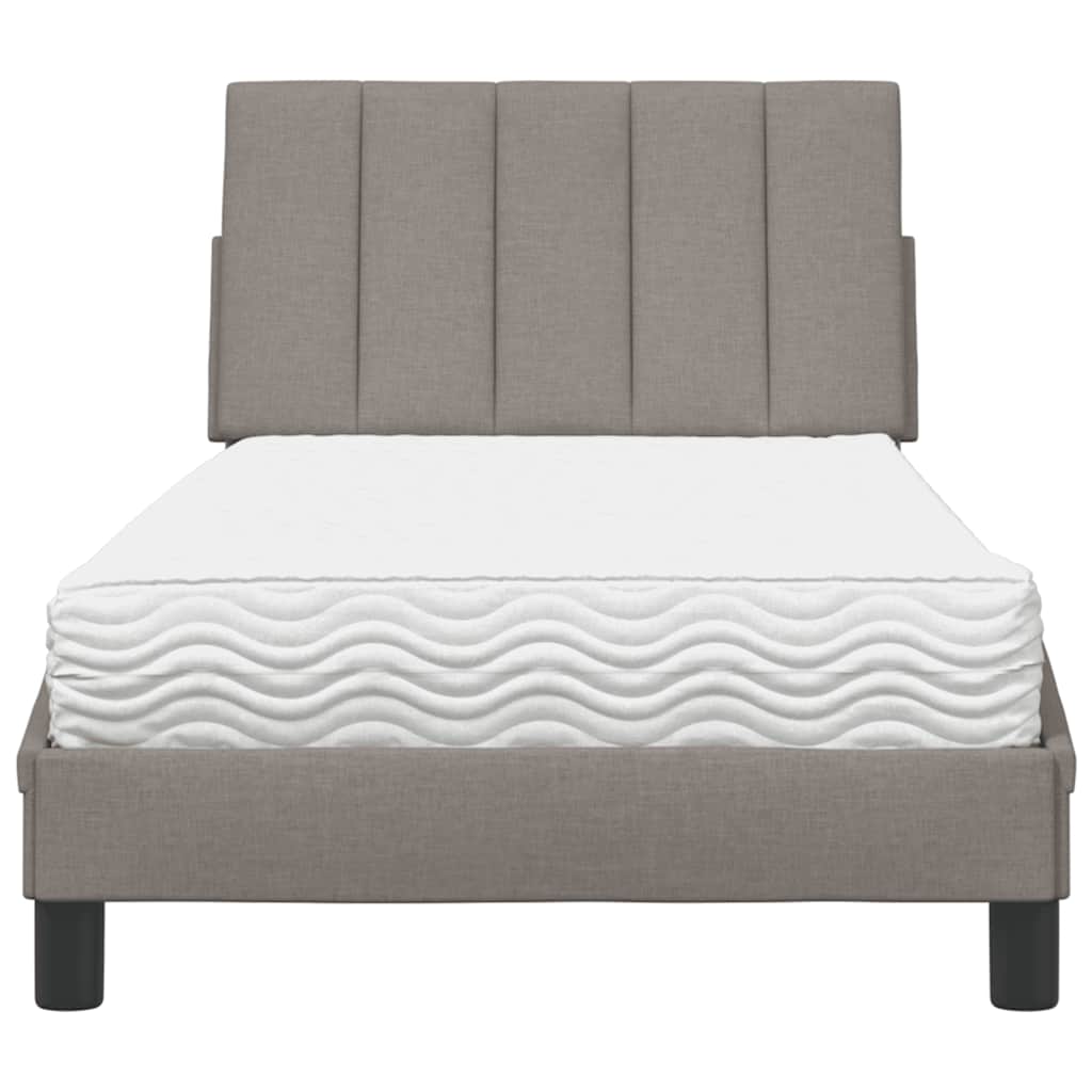 Κρεβάτι με Στρώμα Hanko Taupe 90x190 εκ.Υφασμάτινο