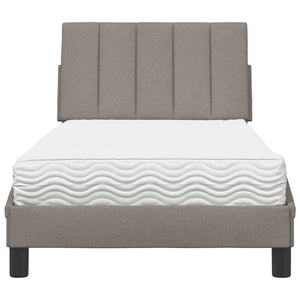 Κρεβάτι με Στρώμα Hanko Taupe 90x190 εκ.Υφασμάτινο