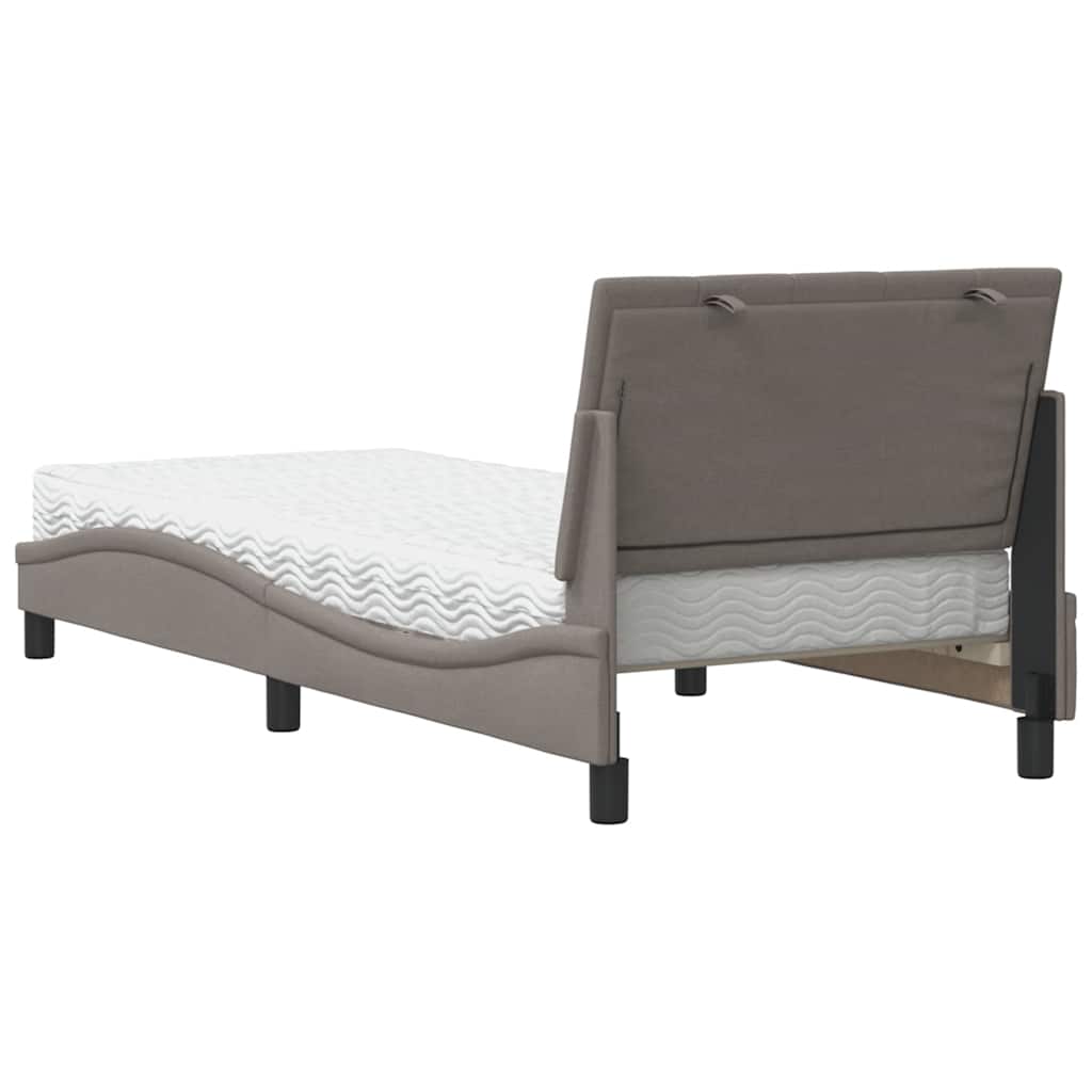 Κρεβάτι με Στρώμα Hanko Taupe 90x190 εκ.Υφασμάτινο