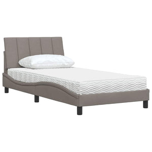 Κρεβάτι με Στρώμα Hanko Taupe 100 x 200 εκ. Υφασμάτινο - Pakobazaar