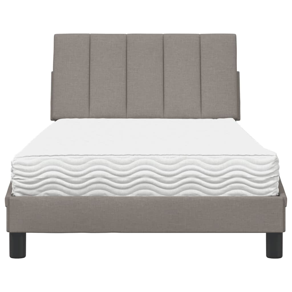Κρεβάτι με Στρώμα Hanko Taupe 100 x 200 εκ. Υφασμάτινο - Pakobazaar