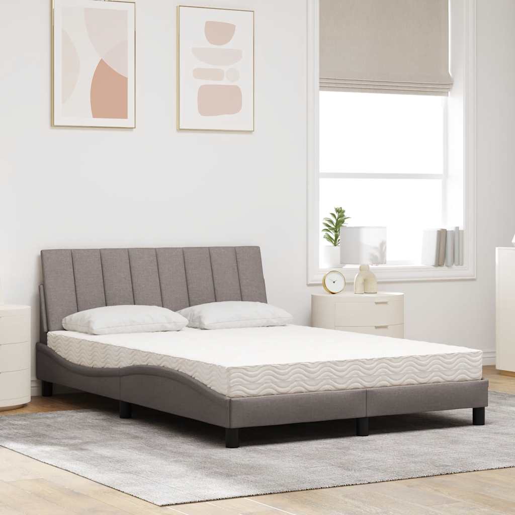 Κρεβάτι με Στρώμα Hanko Taupe 140x190 εκ. Υφασμάτινο