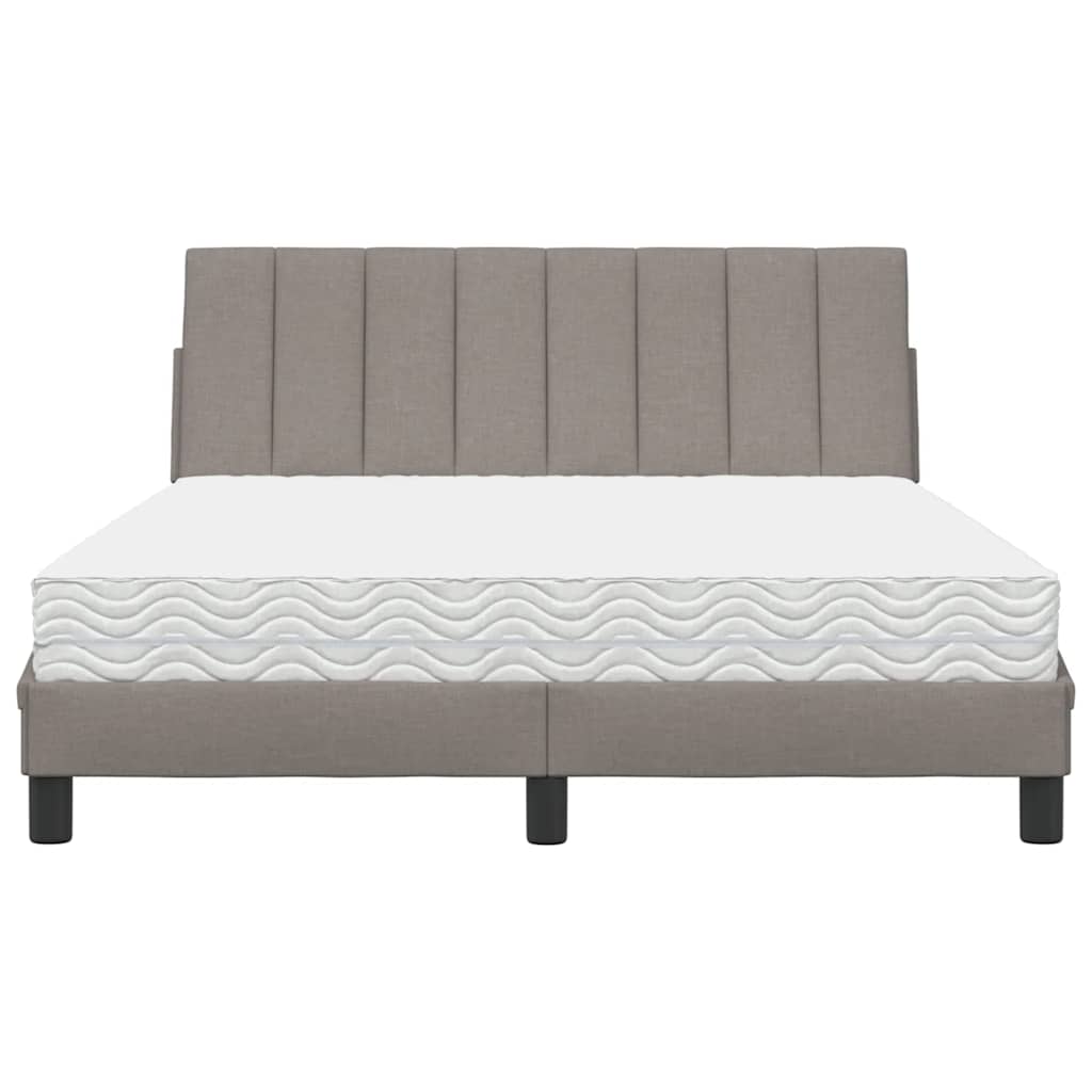 Κρεβάτι με Στρώμα Hanko Taupe 140x190 εκ. Υφασμάτινο