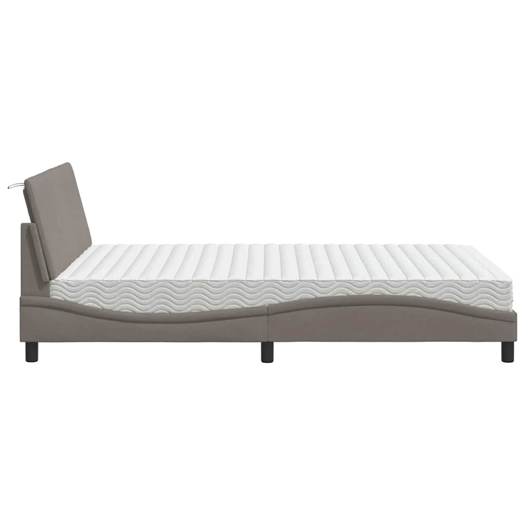 Κρεβάτι με Στρώμα Hanko Taupe 140x190 εκ. Υφασμάτινο