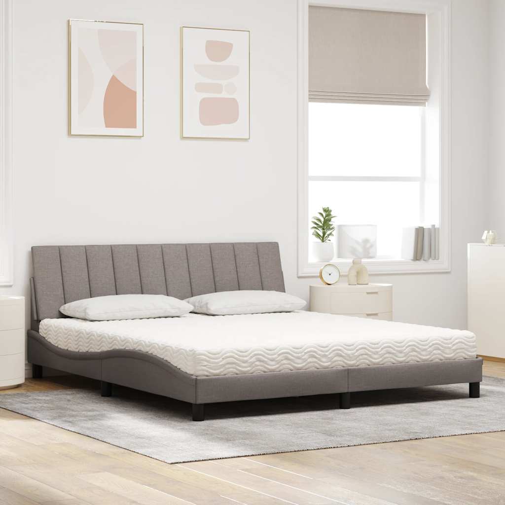 Κρεβάτι με Στρώμα Hanko Taupe 180x200 εκ. Υφασμάτινο