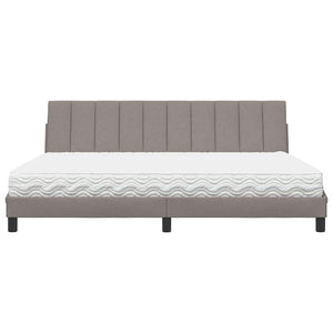Κρεβάτι με Στρώμα Hanko Taupe 200x200 εκ. Υφασμάτινο - Pakobazaar