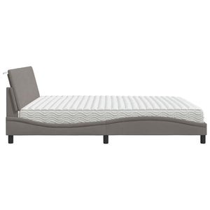 Κρεβάτι με Στρώμα Hanko Taupe 200x200 εκ. Υφασμάτινο - Pakobazaar