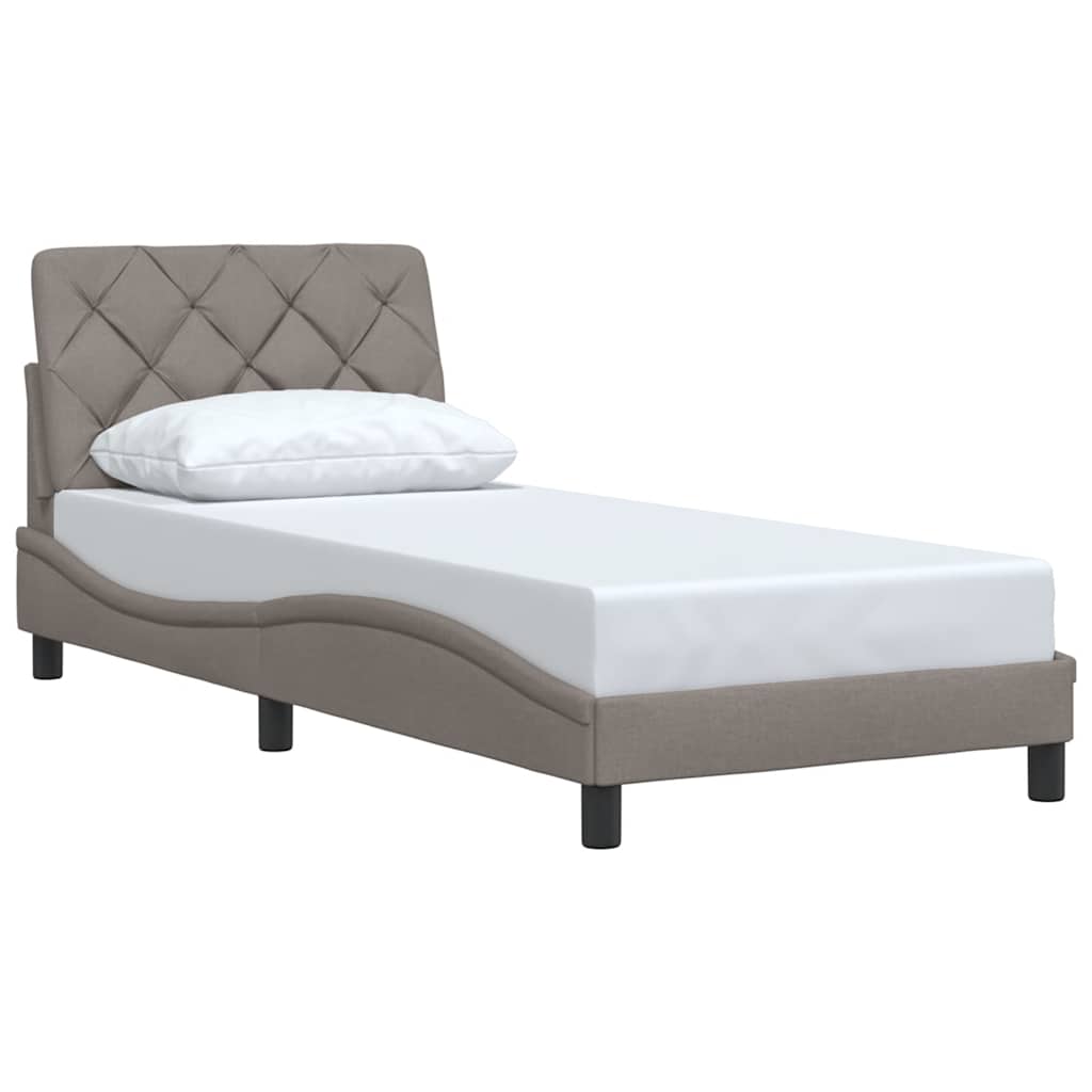 Σκελετός Κρεβατιού Χωρίς Στρώμα Taupe 90x190 εκ. Υφασμάτινο