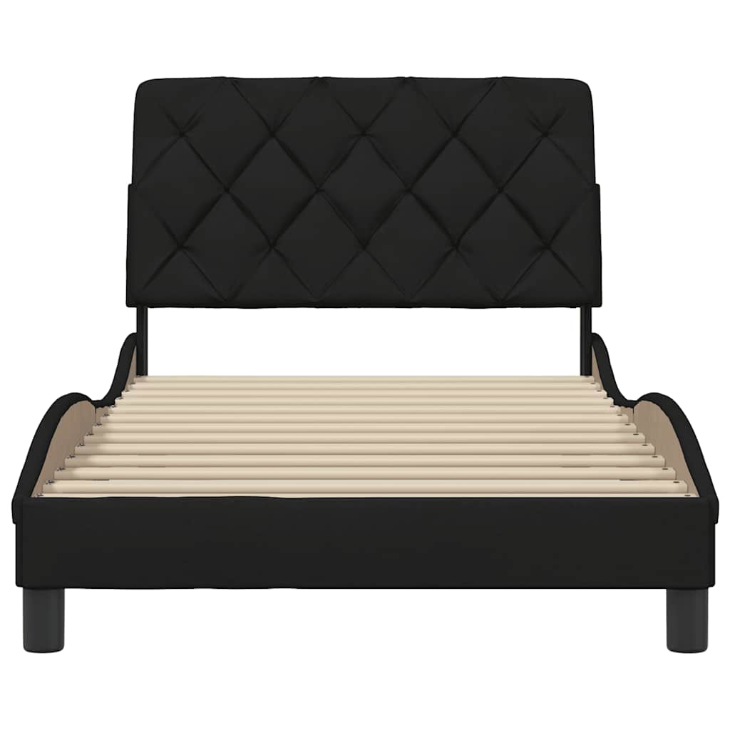Σκελετός Κρεβατιού Χωρίς Στρώμα Μαύρο 100x200 εκ. Υφασμάτινο