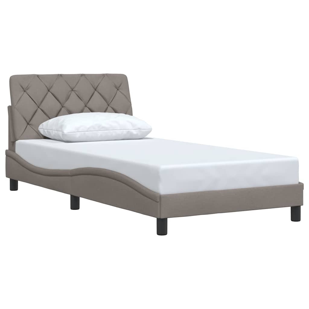 Σκελετός Κρεβατιού Χωρίς Στρώμα Taupe 100 x 200 εκ. Υφασμάτινο - Pakobazaar