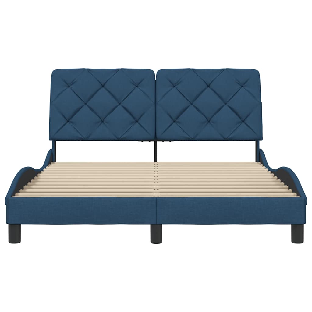 Πλαίσιο κρεβατιού χωρίς στρώμα Μπλε 120x200 cm Ύφασμα