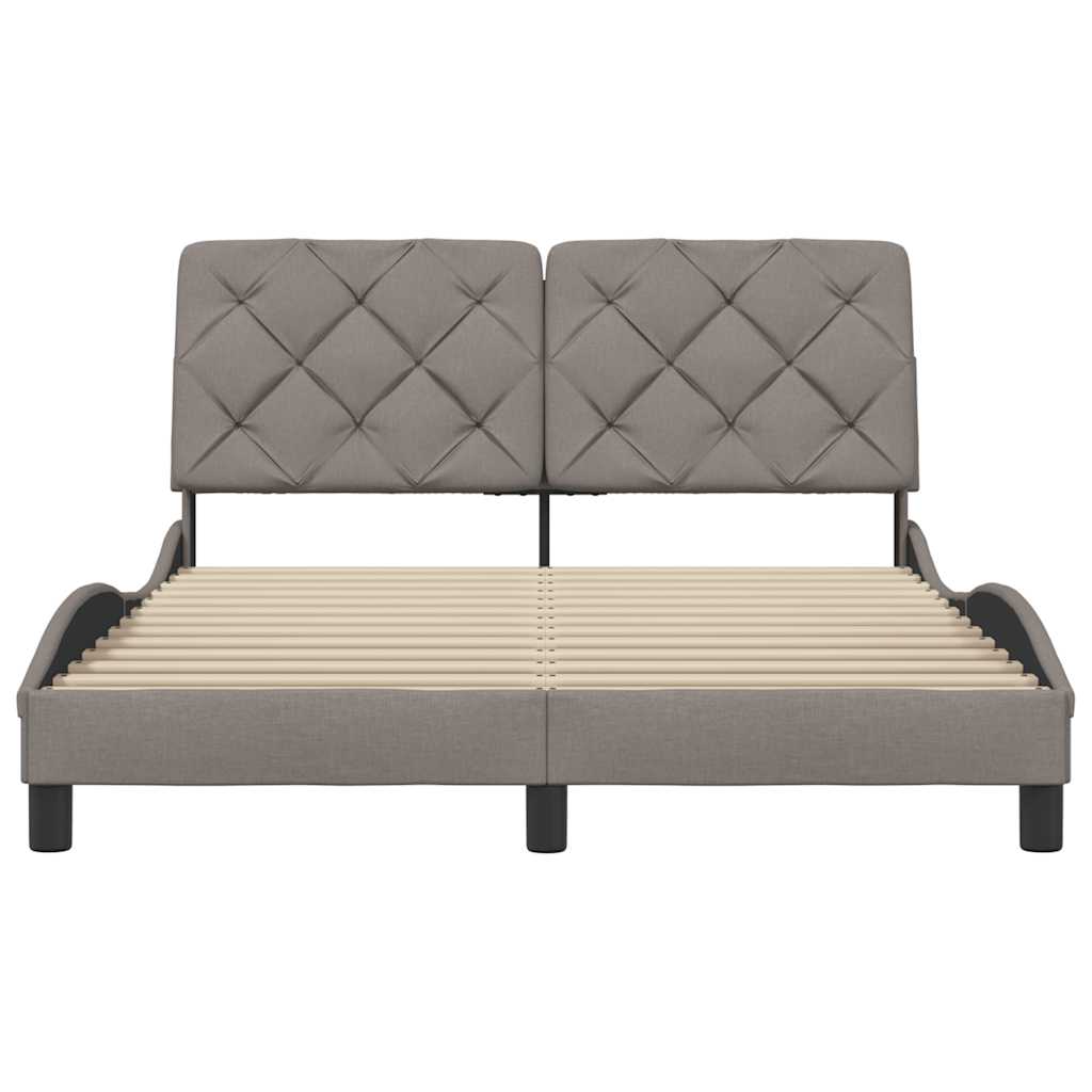 Σκελετός Κρεβατιού Χωρίς Στρώμα Taupe 140x200 εκ. Υφασμάτινο - Pakobazaar