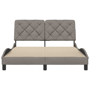 Σκελετός Κρεβατιού Χωρίς Στρώμα Taupe 140x200 εκ. Υφασμάτινο - Pakobazaar