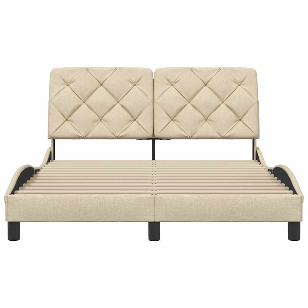 Σκελετός Κρεβατιού Χωρίς Στρώμα Κρεμ 140x200 εκ.Υφασμάτινο