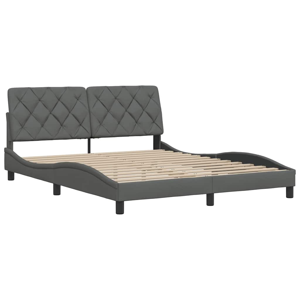 Σκελετός Κρεβατιού Χωρίς Στρώμα Σκ. Γκρι 160x200 εκ.Υφασμάτινο - Pakobazaar