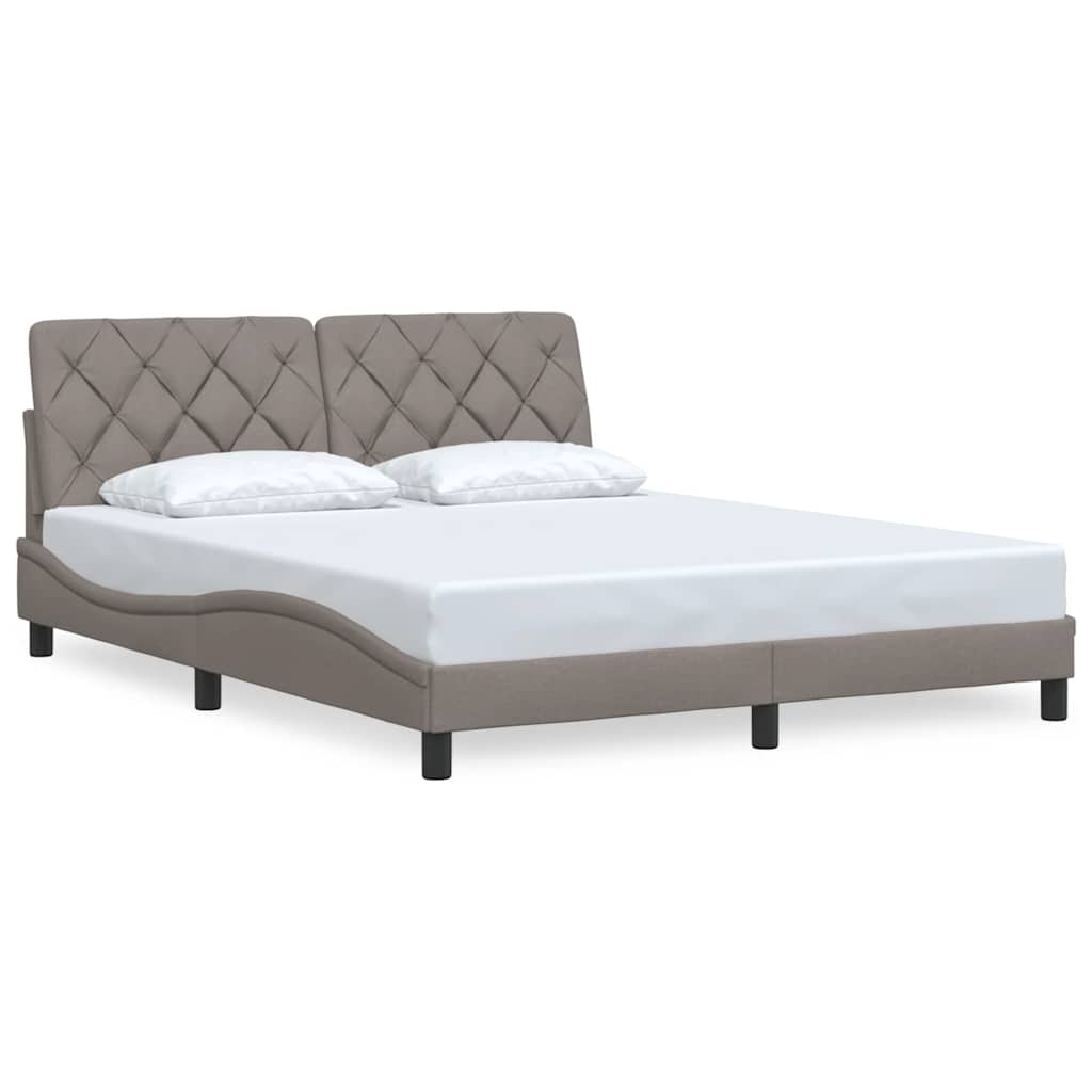 Σκελετός Κρεβατιού Χωρίς Στρώμα Taupe 160x200 εκ. Υφασμάτινο - Pakobazaar