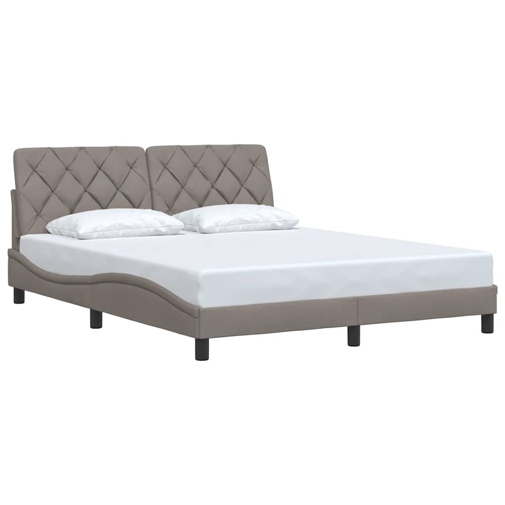 Σκελετός Κρεβατιού Χωρίς Στρώμα Taupe 160x200 εκ. Υφασμάτινο - Pakobazaar