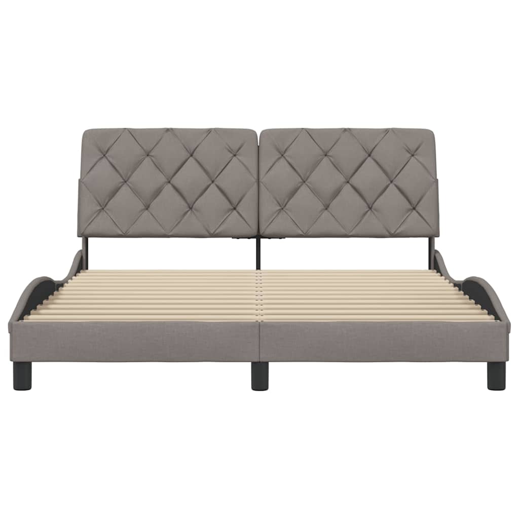 Σκελετός Κρεβατιού Χωρίς Στρώμα Taupe 160x200 εκ. Υφασμάτινο - Pakobazaar