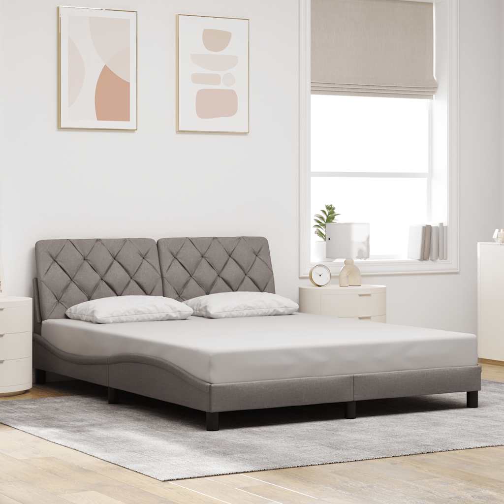 Σκελετός Κρεβατιού Χωρίς Στρώμα Taupe 160x200 εκ. Υφασμάτινο - Pakobazaar