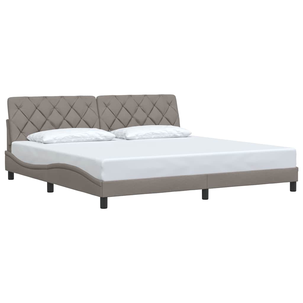 Σκελετός Κρεβατιού Χωρίς Στρώμα Taupe 200x200 εκ.Υφασμάτινο - Pakobazaar