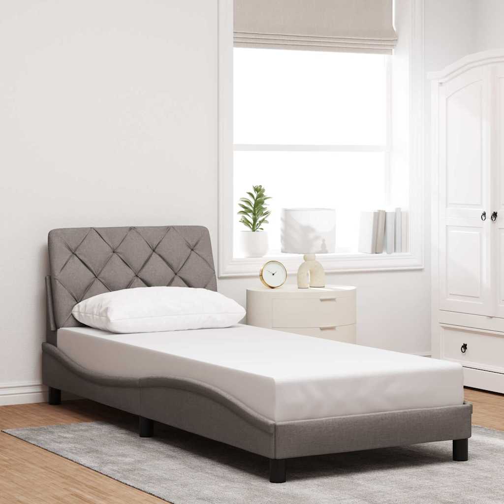 Σκελετός Κρεβατιού με LED Χωρίς Στρώμα Taupe 90x190 εκ.
