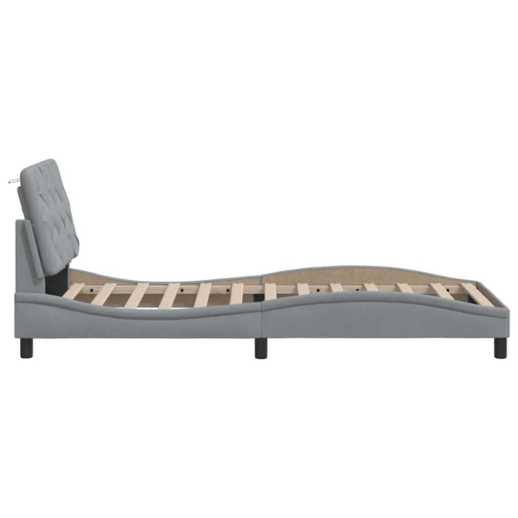 Σκελετός Κρεβατιού με LED Χωρίς Στρώμα Αν. Γκρι 100x200 εκ.