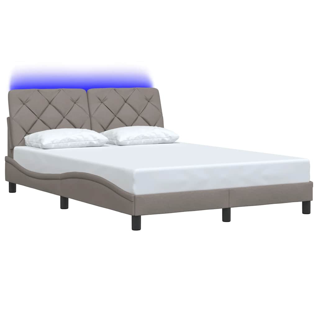 Σκελετός Κρεβατιού με LED Χωρίς Στρώμα Taupe 120x200 εκ.