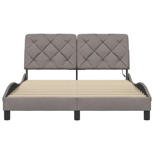 Πλαίσιο κρεβατιού με LED χωρίς στρώμα Taupe 140x190 cm Ύφασμα - Pakobazaar