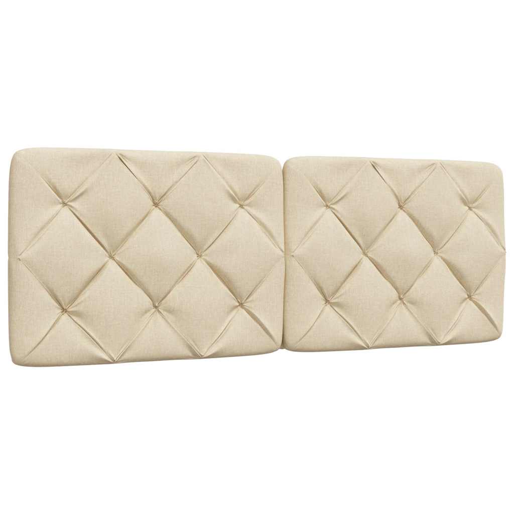 Πλαίσιο κρεβατιού με LED χωρίς στρώμα Κρέμα 140x190 cm Ύφασμα - Pakobazaar