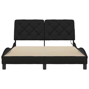 Σκελετός Κρεβατιού με LED Χωρίς Στρώμα Μαύρο 140x200 εκ. - Pakobazaar