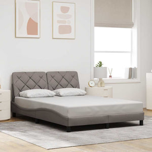 Σκελετός Κρεβατιού με LED Χωρίς Στρώμα Taupe 140x200 εκ. - Pakobazaar