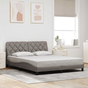 Πλαίσιο κρεβατιού με LED χωρίς στρώμα Taupe 160x200 cm Ύφασμα