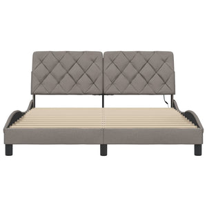 Πλαίσιο κρεβατιού με LED χωρίς στρώμα Taupe 160x200 cm Ύφασμα