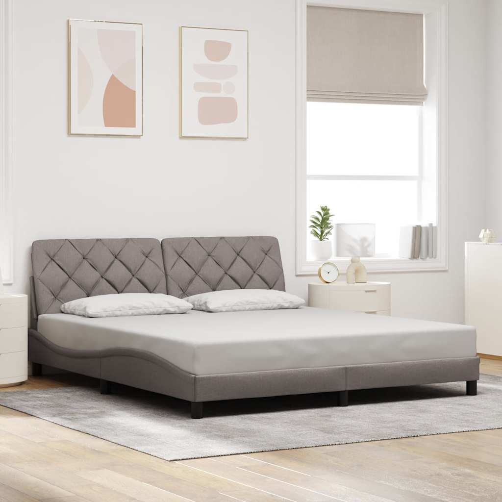 Πλαίσιο κρεβατιού με LED χωρίς στρώμα Taupe 180x200 cm Ύφασμα