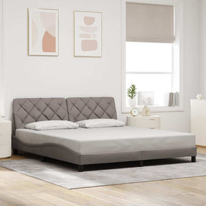 Πλαίσιο κρεβατιού με LED χωρίς στρώμα Taupe 180x200 cm Ύφασμα - Pakobazaar