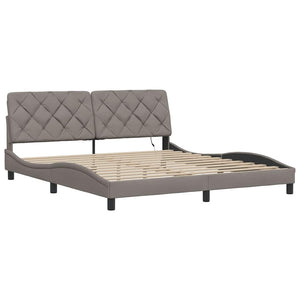 Πλαίσιο κρεβατιού με LED χωρίς στρώμα Taupe 180x200 cm Ύφασμα - Pakobazaar