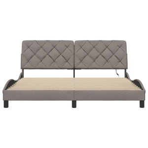 Πλαίσιο κρεβατιού με LED χωρίς στρώμα Taupe 180x200 cm Ύφασμα - Pakobazaar