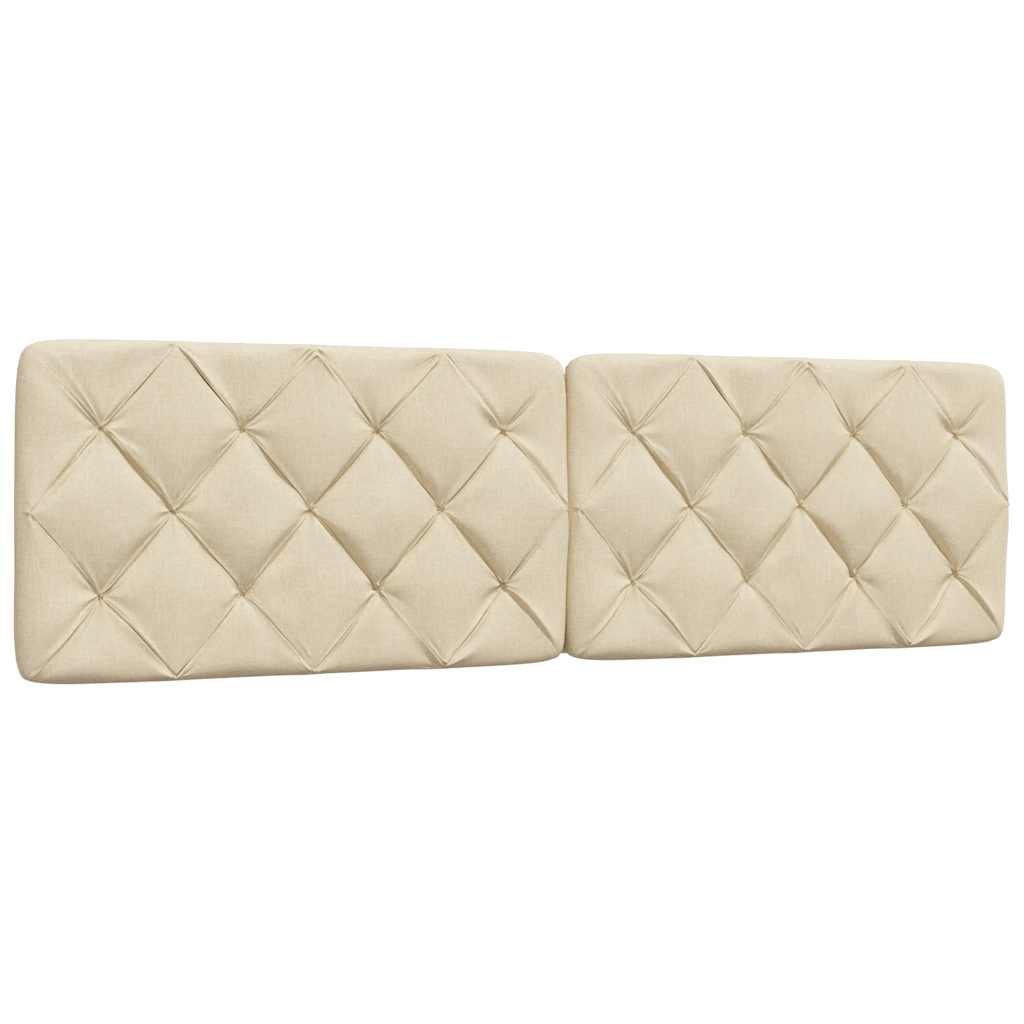 Πλαίσιο κρεβατιού με LED χωρίς στρώμα Κρέμα 180x200 cm Ύφασμα