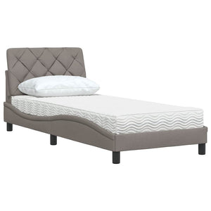 Κρεβάτι με Στρώμα Taupe 80x200 εκ. Υφασμάτινο