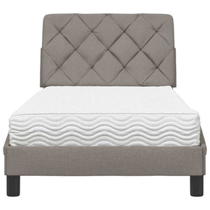Κρεβάτι με Στρώμα Taupe 80x200 εκ. Υφασμάτινο