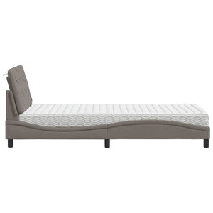 Κρεβάτι με Στρώμα Taupe 80x200 εκ. Υφασμάτινο