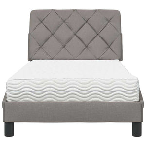 Κρεβάτι με Στρώμα Taupe 90x190 εκ.Υφασμάτινο